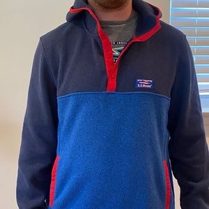 Mens LL Bean Sweater Fleece Pullover - size large